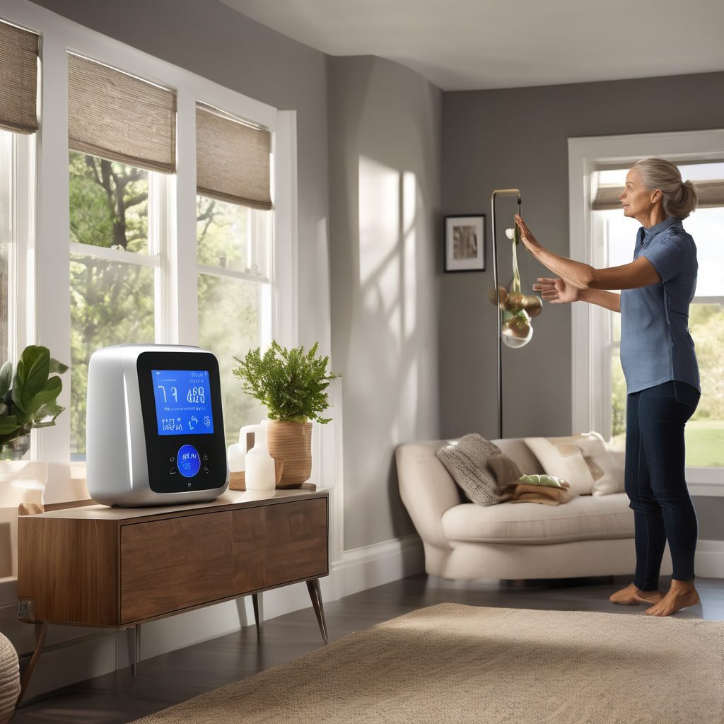 Educational homeowner learning about indoor air quality