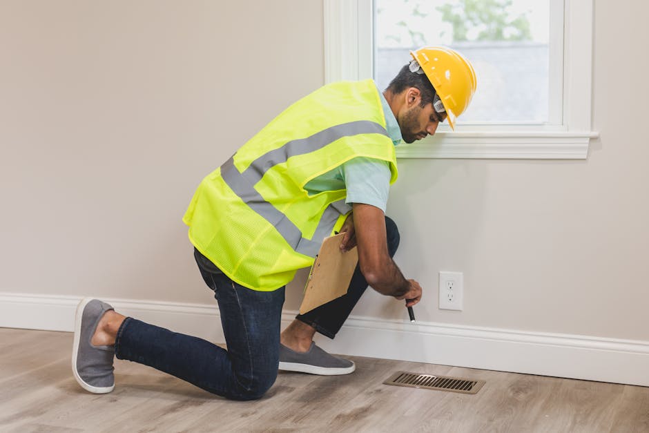 Professional mold inspection specialist examining residential property